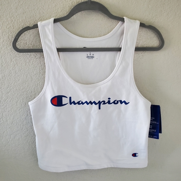 Champion white authentic crop sleeveless top NWT - Picture 2 of 7